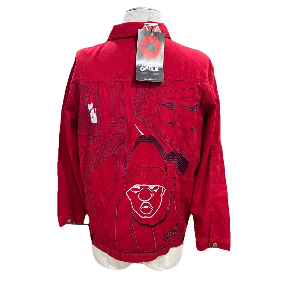 Southpole Denim Jacket Mens Large Red Street Wear Hip Hop
